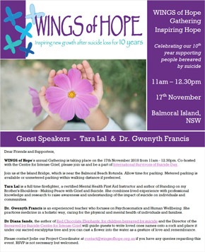 Wings of Hope Annual Gathering 2018 flyer